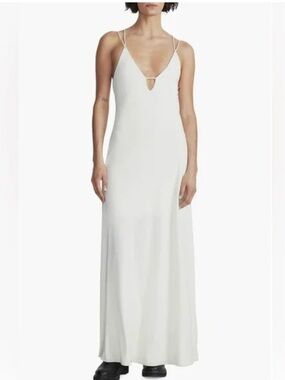 RAG & BONE Christy cutout modal-blend jersey maxi dress in Bone NWT Size XS